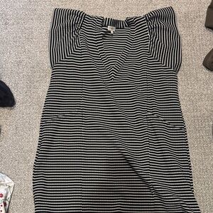 Entro Black and White Striped Pencil Dress